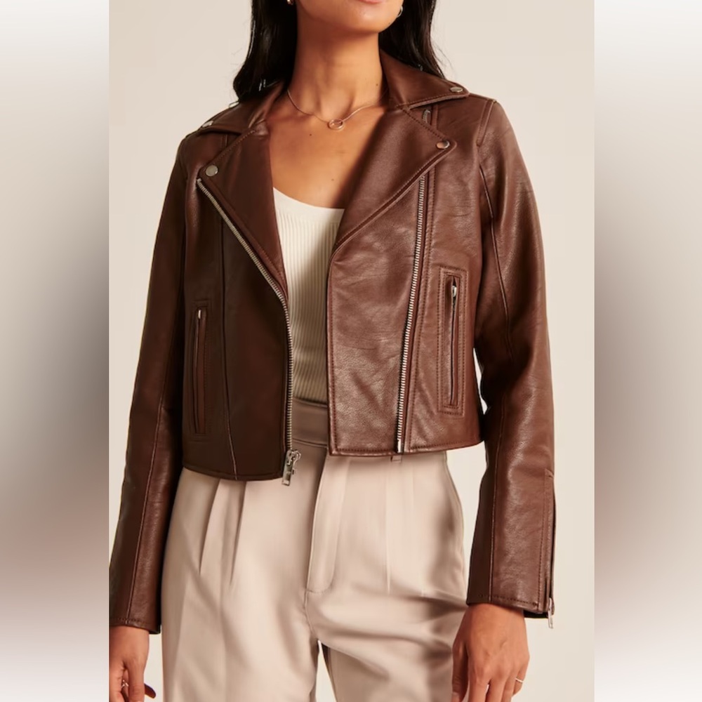 Abercrombie & Fitch Vegan Leather Moto Jacket